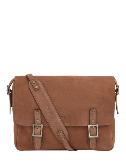OSPREY LONDON Large Clayton Leather Satchel Bag, Chocolate, Chocolate