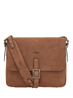OSPREY LONDON Clayton Leather Messenger Bag, Chocolate, Chocolate