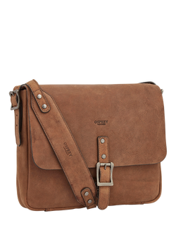 OSPREY LONDON Clayton Leather Messenger Bag, Chocolate - view 2, Chocolate