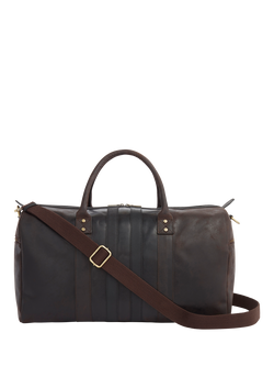 OSPREY LONDON Jenson Twin Handle Holdall Bag, Chocolate & Black, Chocolate & Black
