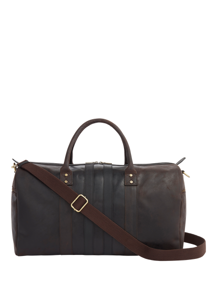 OSPREY LONDON Jenson Twin Handle Holdall Bag, Chocolate & Black, Chocolate & Black