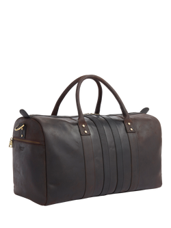 OSPREY LONDON Jenson Twin Handle Holdall Bag, Chocolate & Black - view 2, Chocolate & Black