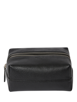 OSPREY LONDON Double Zip Small Wash Bag, Black, Black