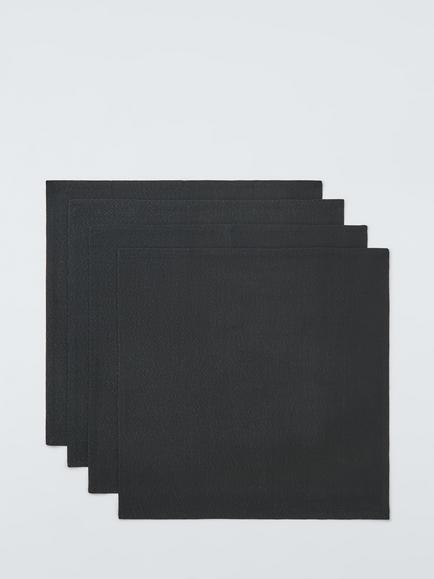 John Lewis Cotton Blend Metallic Napkins, Set of 4, Black, Black Lurex