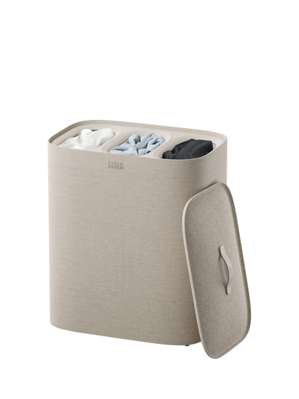 Joseph Joseph Tota 2 Trio Laundry Basket, 90L, Pale Mushroom