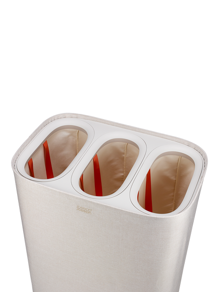 Joseph Joseph Tota 2 Trio Laundry Basket, 90L - view 2, Pale Mushroom