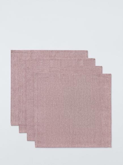 John Lewis Semi Plain Cotton Napkins, Set of 4, Burnt Umber, Burnt Umber