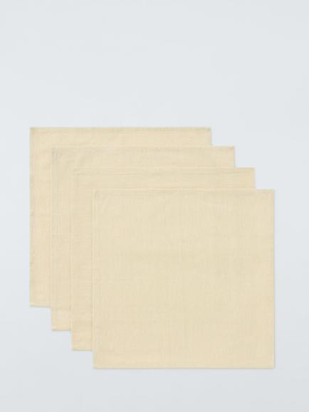 John Lewis Semi Plain Cotton Napkins, Set of 4, Butter Yellow, Butter Yellow