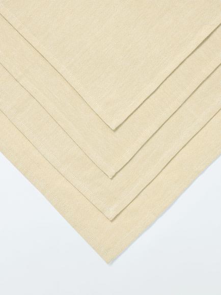 John Lewis Semi Plain Cotton Napkins, Set of 4, Butter Yellow - view 2, Butter Yellow