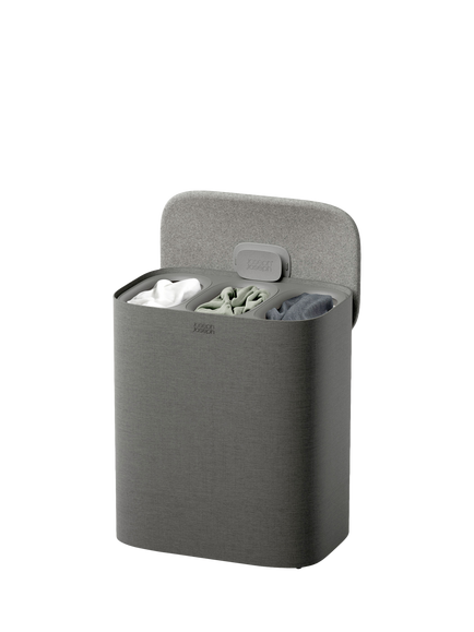 Joseph Joseph Tota 2 Trio Laundry Basket, 90L - view 2, Forest Grey