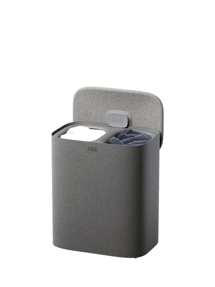 Joseph Joseph Tota Twin Laundry Basket, 90L, Forest Grey