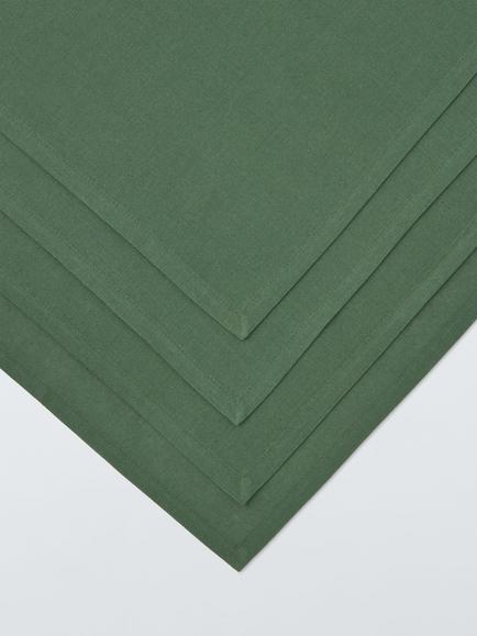 John Lewis Cotton Napkins, Set of 4, Green - view 2, Green