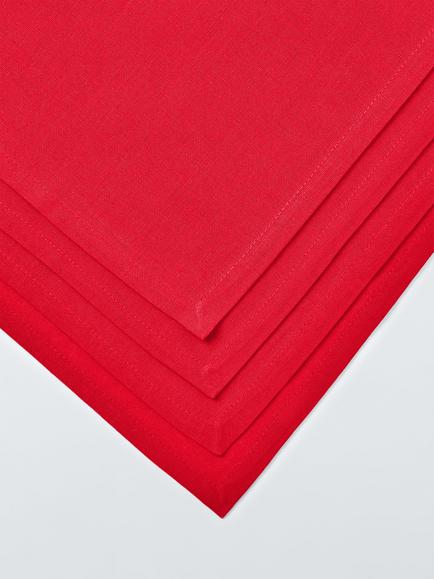 John Lewis Cotton Napkins, Set of 4, Red - view 2, Red