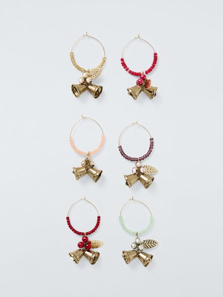 John Lewis Bell Wine Glass Charms, Set of 6, Multi