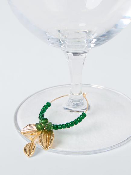 John Lewis Leaf Wine Glass Charms, Set of 6 - view 2, Multi