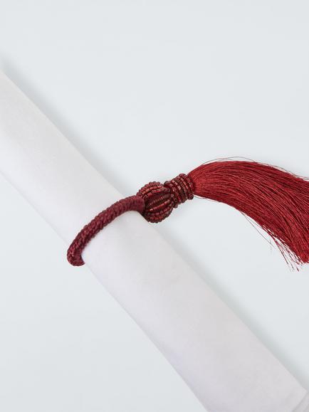 John Lewis Tassel Napkin Ring, Set of 4, Burgundy - view 2, Burgundy