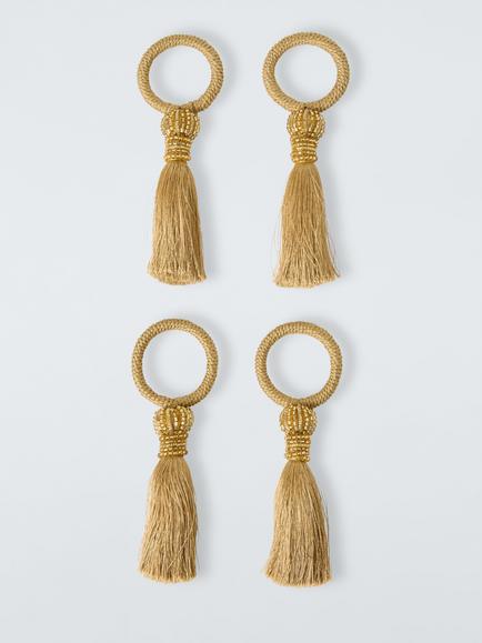 John Lewis Tassel Napkin Ring, Set of 4, Gold, Gold