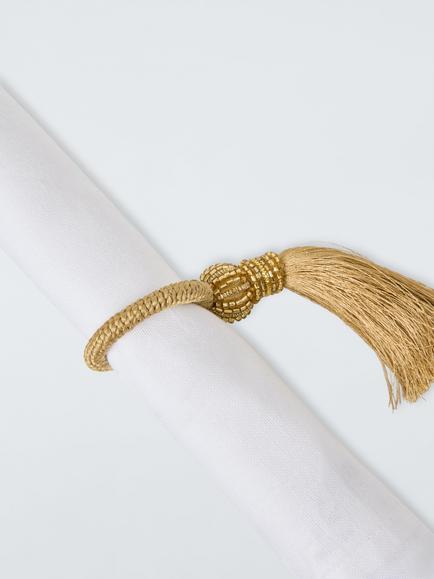 John Lewis Tassel Napkin Ring, Set of 4, Gold - view 2, Gold