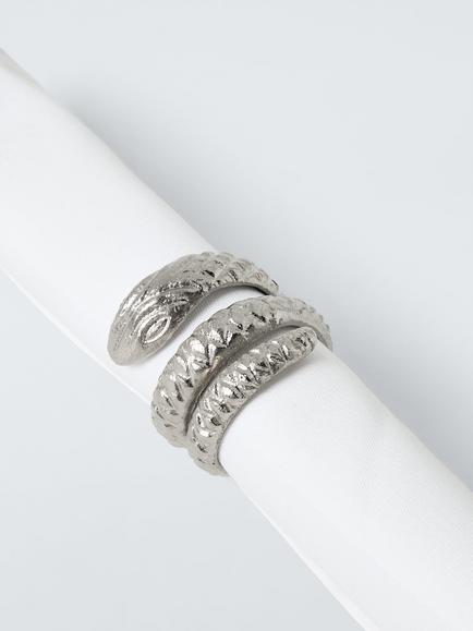 John Lewis Snake Napkin Rings, Set of 4, Silver - view 2, Silver