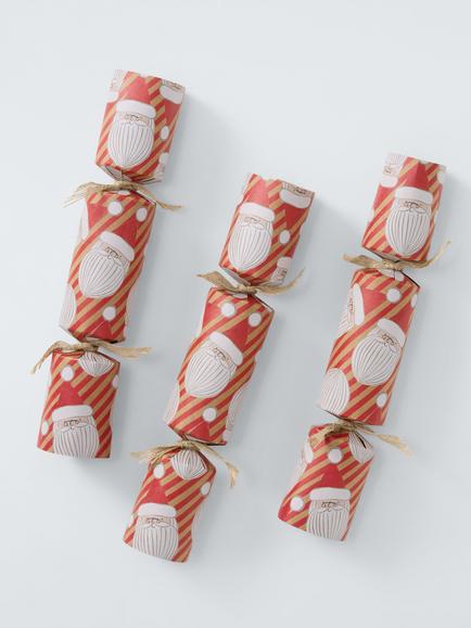 John Lewis Santa Stripe Christmas Crackers, Pack of 10 - view 2, Red Stripe
