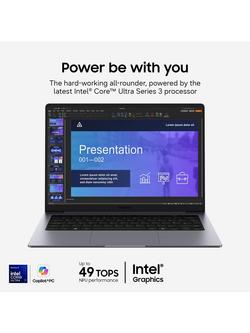 Samsung Galaxy Book6 Laptop, Intel Core Ultra 7 Processor, 16GB RAM, 512GB SSD, 14” WUXGA, Grey - view 2, Grey