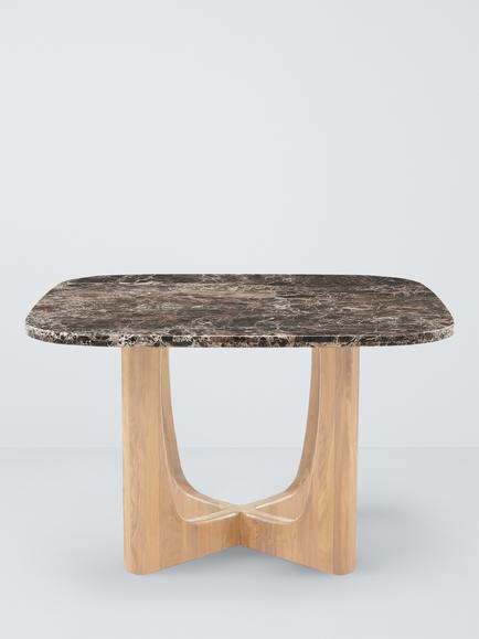 John Lewis Pierro 4 Seater Marble Top Dining Table - view 2, Oak