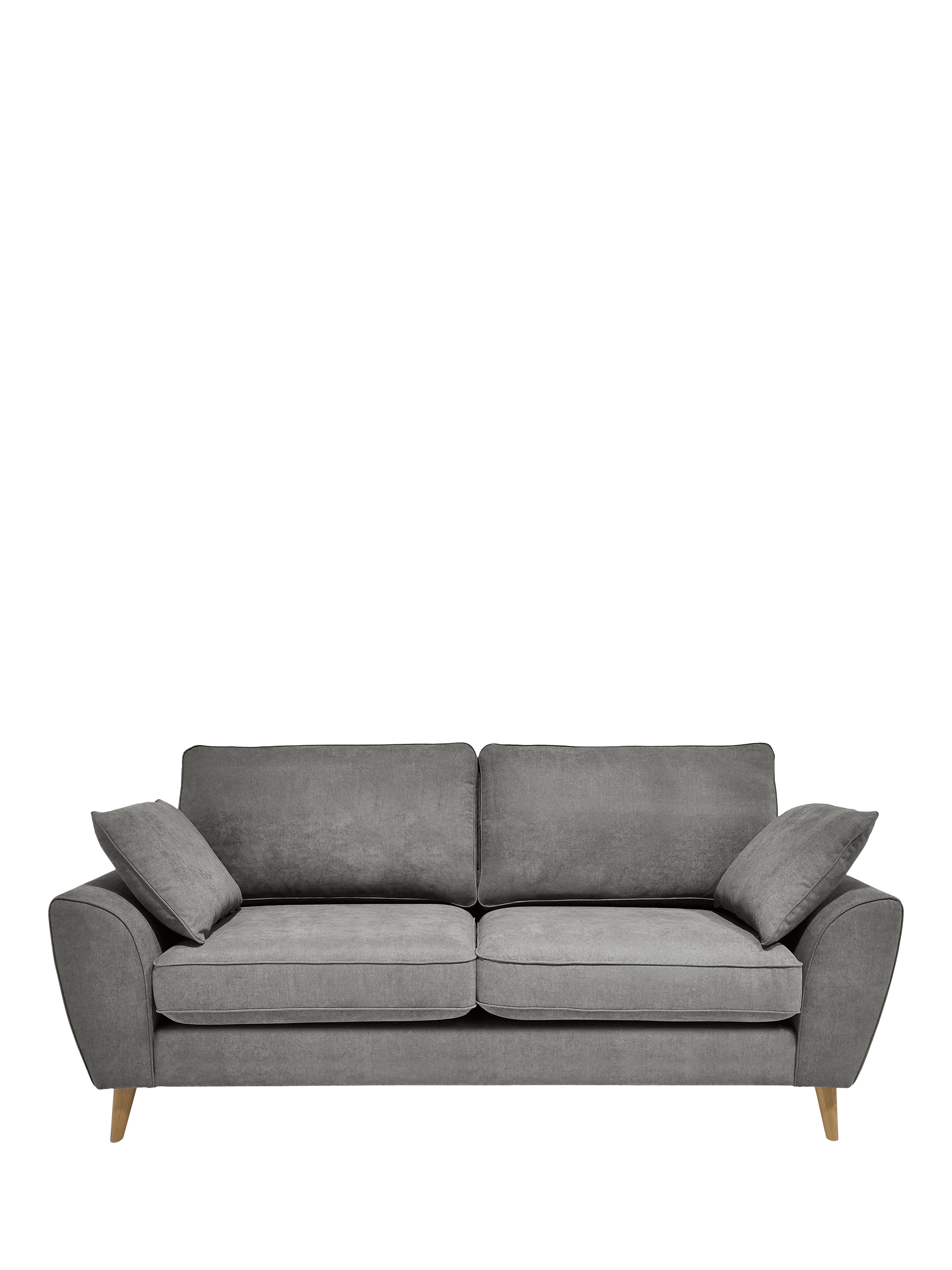 Ambleside Range, John Lewis Ambleside Large 3 Seater Sofa, Light Leg, Chenille Grey