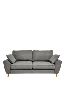 John Lewis Ambleside Large 3 Seater Sofa, Light Leg, Chenille Grey, Chenille Grey