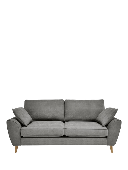 John Lewis Ambleside Large 3 Seater Sofa, Light Leg, Chenille Grey, Chenille Grey