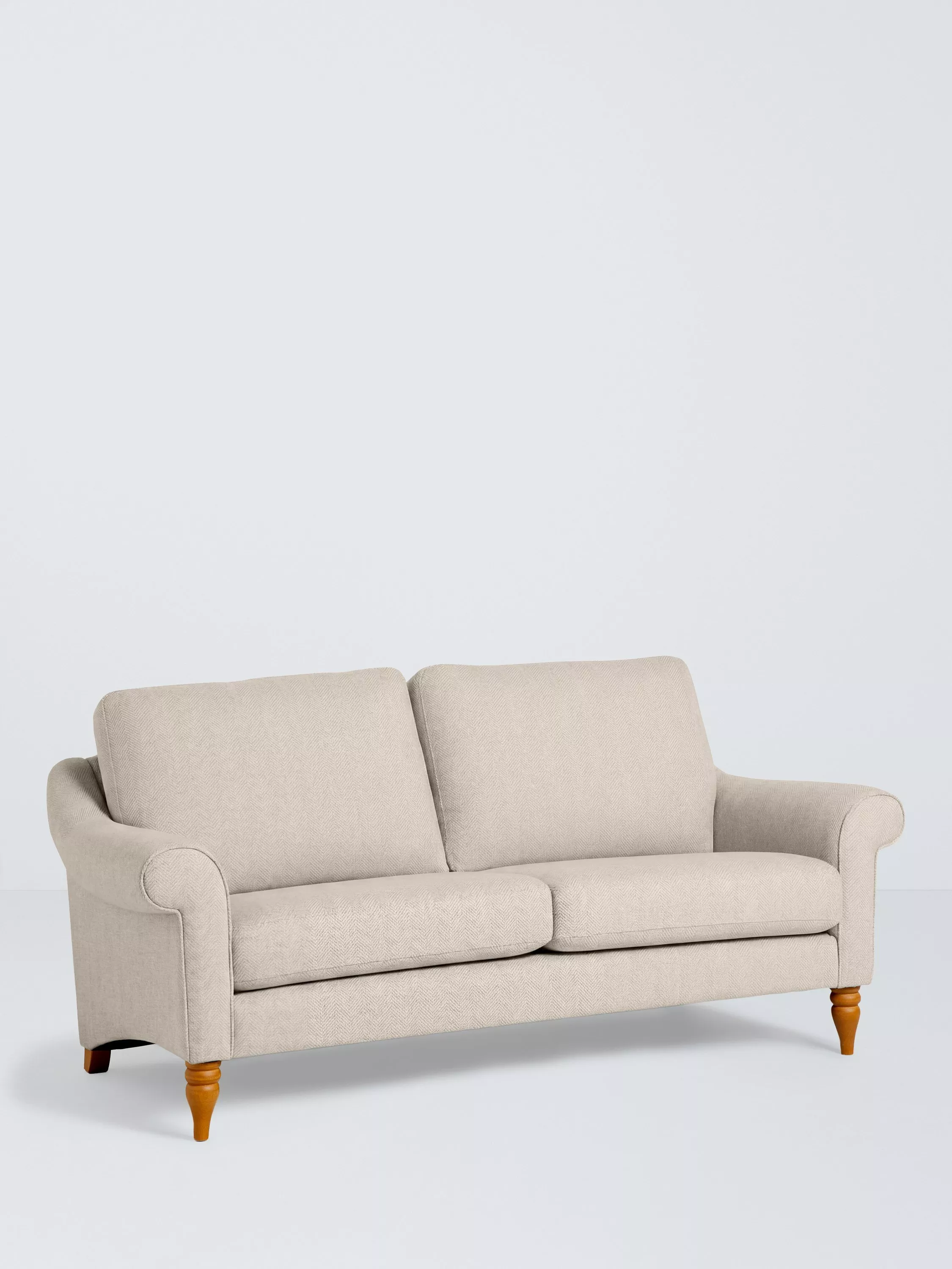 John Lewis Camber Large 3 Seater Sofa, Light Leg, Easy Clean Herringbone Wool Marshmallow