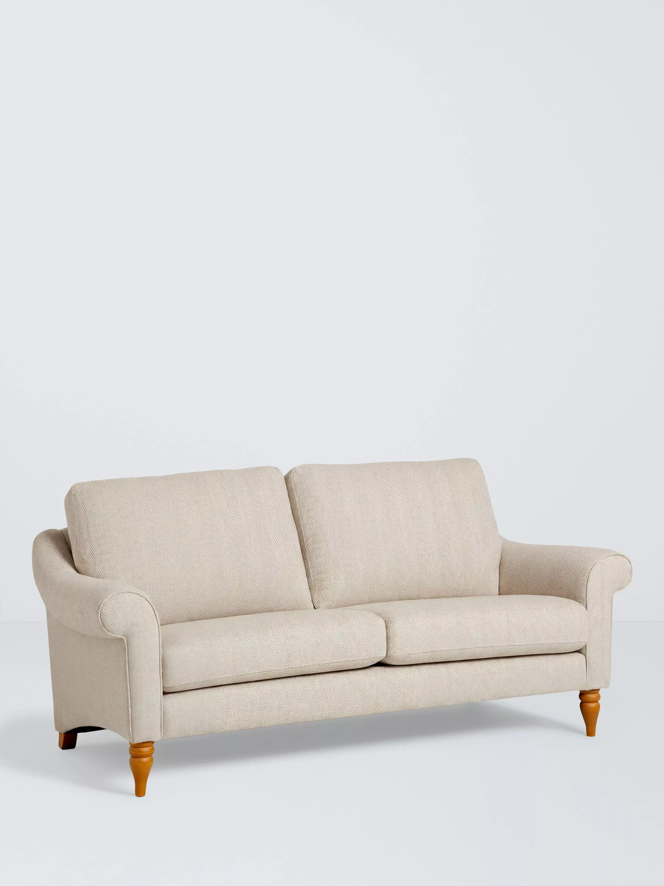John Lewis Camber Medium 2 Seater Sofa, Light Leg, Easy Clean Herringbone Wool Marshmallow