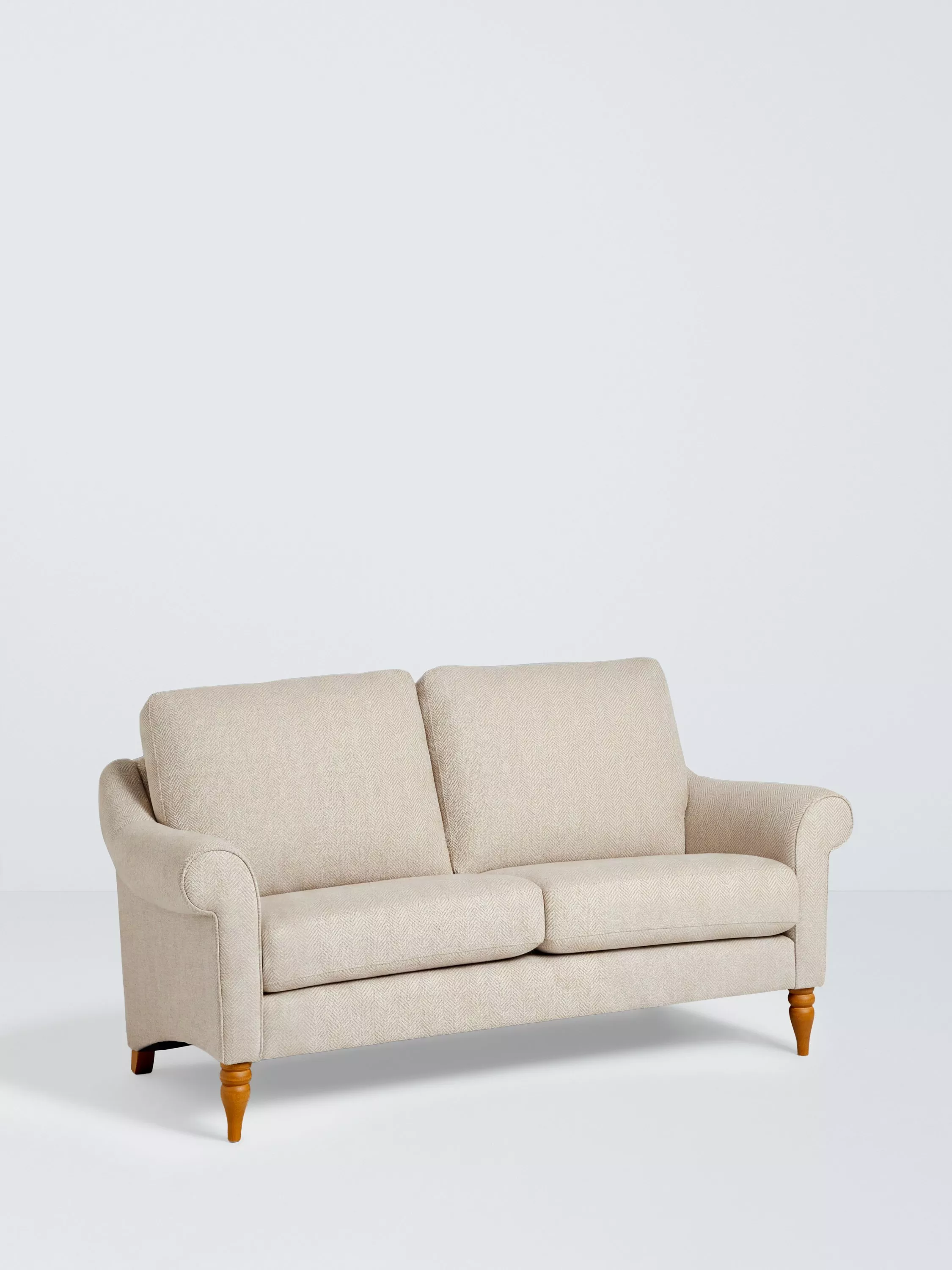 John Lewis Camber Small 2 Seater Sofa, Light Leg, Easy Clean Herringbone Wool Marshmallow