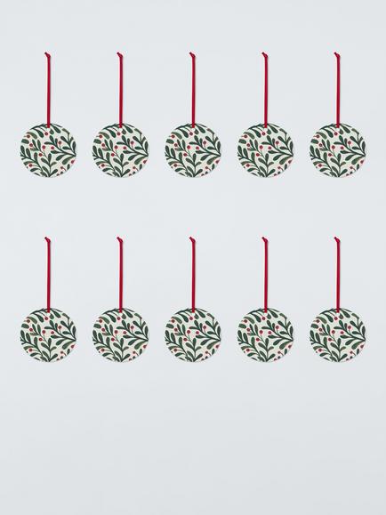 John Lewis Mistletoe Gift Tags, Pack of 10, Multi - view 2, Multi Colour
