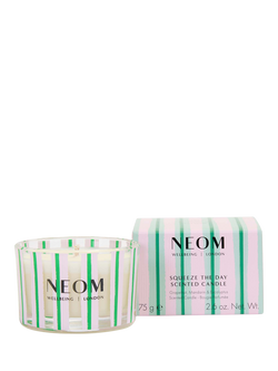 NEOM Wellbeing London Squeeze The Day Travel Candle, 75g, Multi