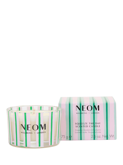 NEOM Wellbeing London Squeeze The Day Travel Candle, 75g, Multi