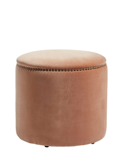 OKA Costellini Velvet Stool, Apricot, Apricot