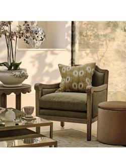 OKA Costellini Velvet Stool, Apricot - view 2, Apricot