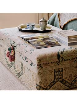 OKA Elsdon Ottoman, Seafoam - view 2, Washed Rose