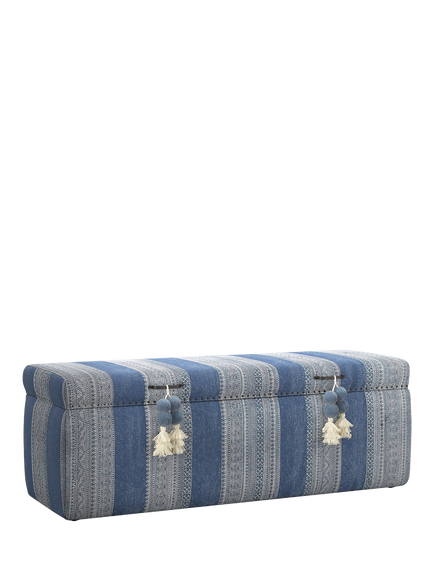 OKA Palayam Ottoman, Blue - view 2, Blue