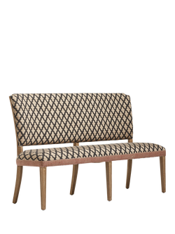 OKA Camaret Upholstered Dining Bench, Black/Natural, Black/Natural