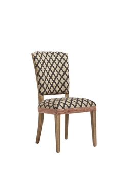 OKA Camaret Upholstered Dining Chair, Black/Natural, Black/Natural
