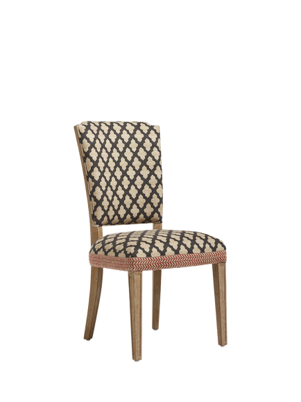 OKA Camaret Upholstered Dining Chair, Black/Natural, Black/Natural