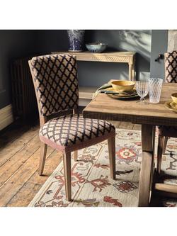 OKA Camaret Upholstered Dining Chair, Black/Natural - view 2, Black/Natural