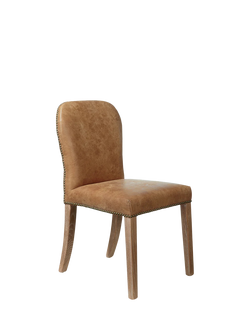 OKA Stafford Leather Dining Chair, Tobacco, Tobacco