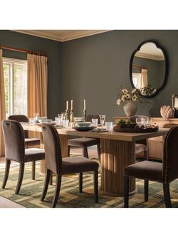 OKA Stafford Upholstered Dining Chair - view 2, Truffle