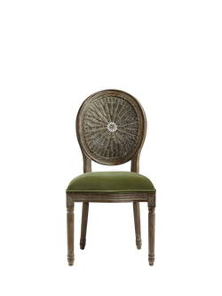 OKA Washakie Velvet Upholstered Dining Chair, Spruce