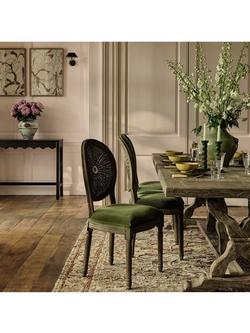 OKA Washakie Velvet Upholstered Dining Chair - view 2, Spruce