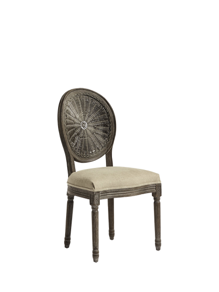 OKA Washakie Linen Upholstered Dining Chair, Wild Oats, Wild Oats