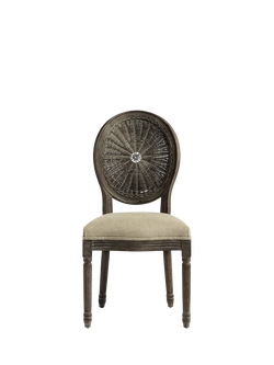 OKA Washakie Linen Upholstered Dining Chair, Wild Oats - view 2, Wild Oats