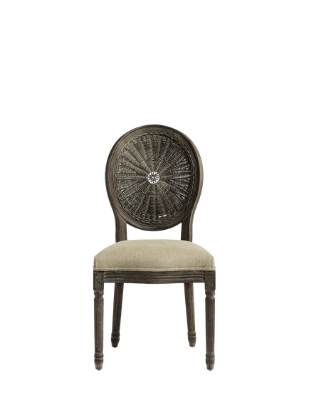 OKA Washakie Linen Upholstered Dining Chair, Wild Oats - view 2, Wild Oats